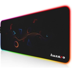 Huzaro Подложка за мишка Huzaro 2.0 RGB - XL, гейминг, черна, 800 x 300 x 4 мм, RGB подсветка (MOUSEPAD RGB 80X30 DESIGN)