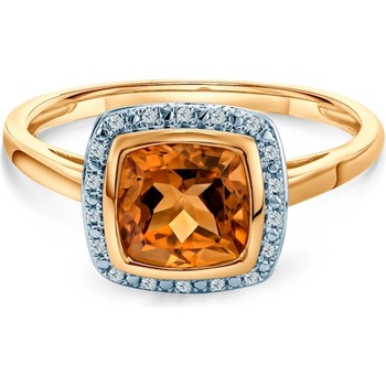 SAVICKI Годежен пръстен Savicki: двуцветно злато, цитрин, диаманти