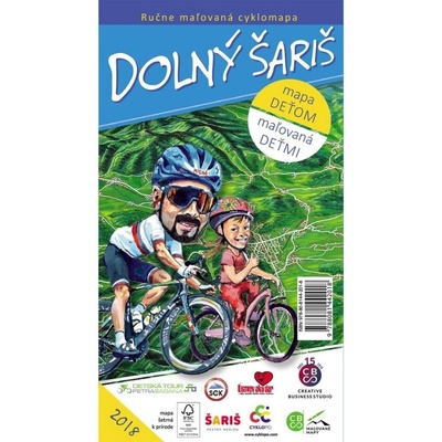 Dolný Šariš ručne maľovaná cyklomapa