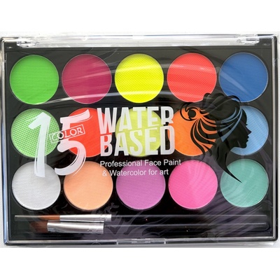 Norimpex barvy na obličej 15 barev 2 štětce neonové barvy – Zboží Dáma