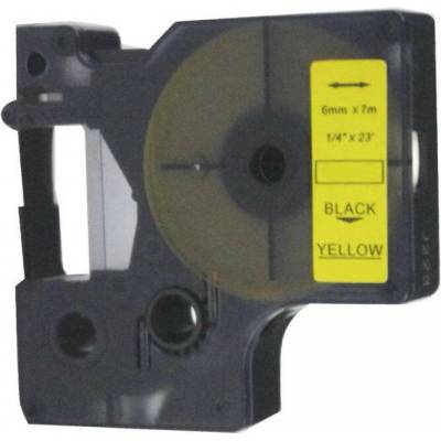 Alternatívna páska Dymo 43618, S0720790, 6 mm x 7 m, čierna tlač / žltý podklad