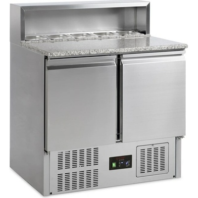 TEFCOLD Chladicí pizza stůl s žulovou deskou | GP92 | 2 dveře GN1/1