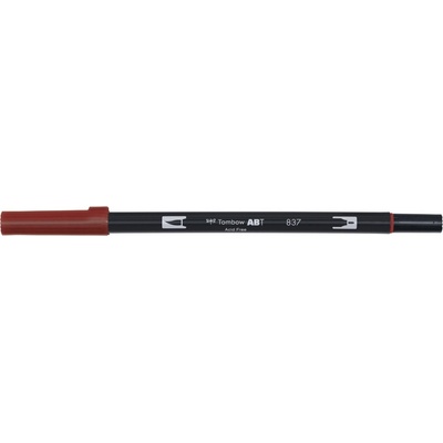 Oboustranný štětcový fix Tombow ABT DUAL - červená Barva: 837 - Wine Red