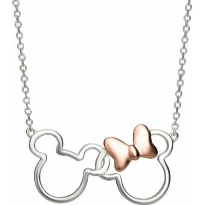 Disney Slušivý strieborný bicolor náhrdelník Mickey and Minnie Mouse N902594TL-18