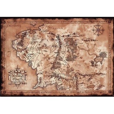 Plakát Pán prstenů Mapa Středozemě 91x61cm