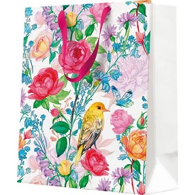 Darčeková taška medium 20x25x10 cm Bird with Flowers