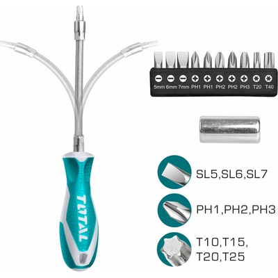 Šroubovák s hroty, sada 12ks TOTAL TOOLS