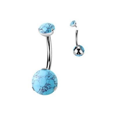 Šperky4U piercing do pupíku titan Tyrkys TIT1366