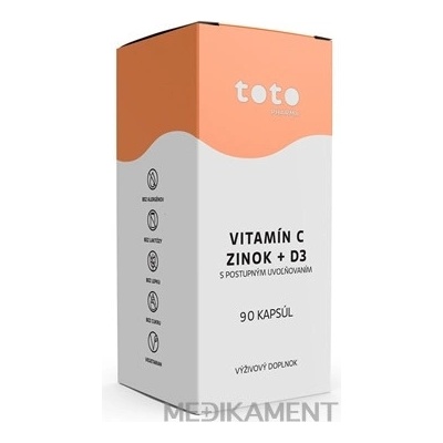 Toto Vitamín C + Zinok + D3 90 kapsúl