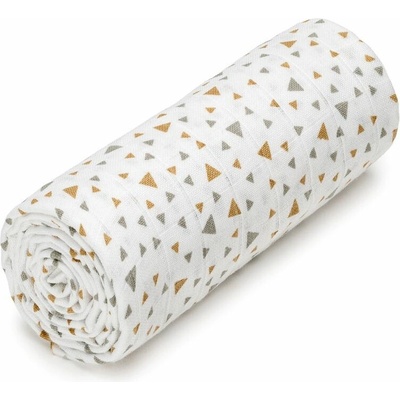 T-tomi Velká bavlněná tetra osuška beige triangles / béžové trojúhelníky