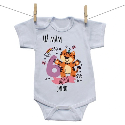 Boodyy Body s krátkým rukávem Už mám 6 měsíců se zvířátkem