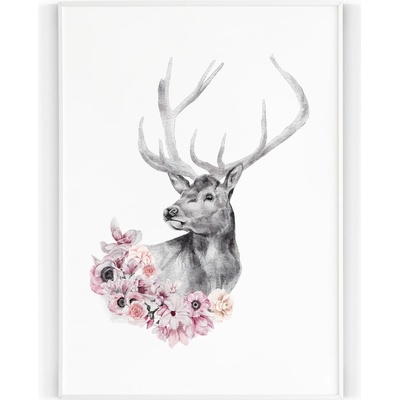 Plakát / Obraz Jelen A4 - 21 x 29,7 cm Tiskové plátno – Zbozi.Blesk.cz