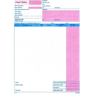 Igaz 253 Faktúra - daňový doklad A4 100 listov, samoprepis - dvojfarebná