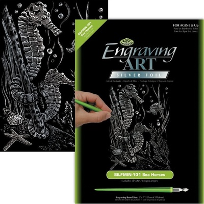 Royal & Langnickel Stříbrný škrabací obrázek Mořský koník