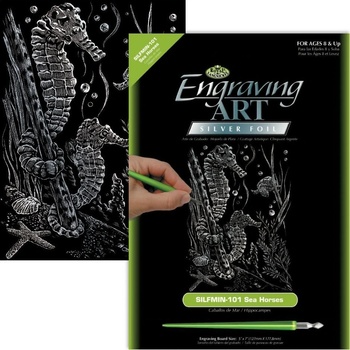 Royal & Langnickel Stříbrný škrabací obrázek Mořský koník