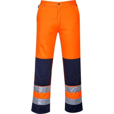 PortWest kalhoty Seville Hi-Vis TX71 do pasu reflexní Oranžovo-navy