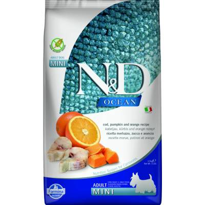 N&D Pumpkin Dog Adult Mini Grain Free Codfish Pumpkin & Orange 2,5 kg