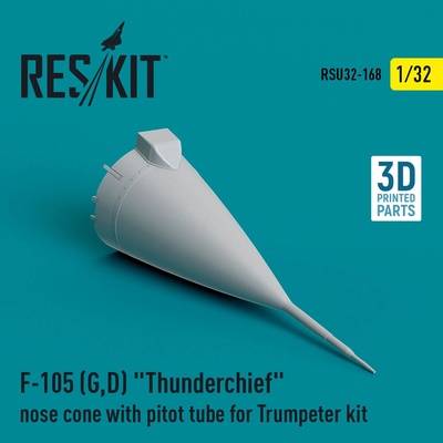 Trumpeter Reskit F-105 G,DThunderchief nose cone with pitot tube for kit 3D Printed 1:32