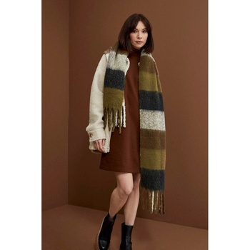 Moodo Кафяв и черен кариран дамски шал Moodo Moodo | Cheren | ЖЕНИ | UNI