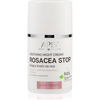 APIS NATURAL COSMETICS Rosacea-Stop успокояващ нощен крем за чувствителна кожа със склонност към почервеняване 50ml