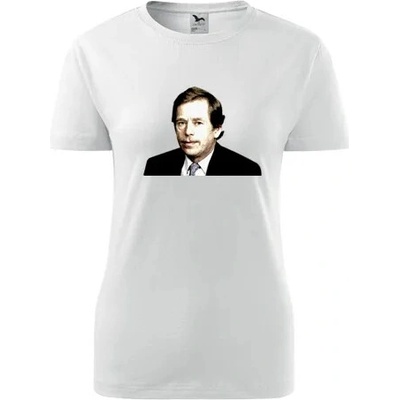 Bílé dámské tričko Václav Havel kresba