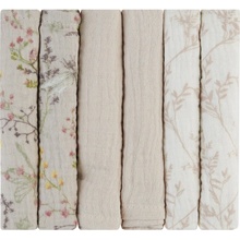 KikkaBoo Plienky mušelínové 30x30 cm Secret Garden Beige 6ks