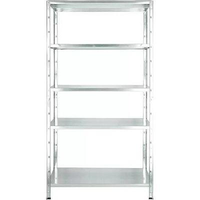 German Kovový regál / 45 x 100 x 188 cm / nosnost 65 kg/police / počet polic 5 / stříbrná