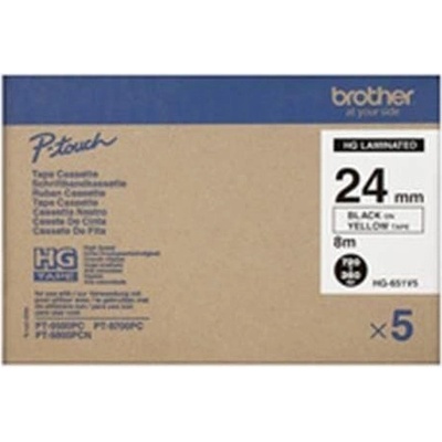 Páska Brother HG651 (Černý/žlutý)