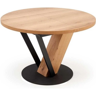 Halmar Jídelní stůl Medina kulatý 120-160 x 120 cm dub černá