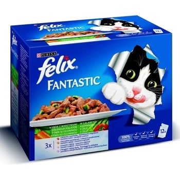 Felix Fantastic Výber so zeleninou v želé 48 x 85 g