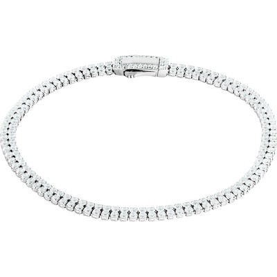 Gemmax Jewelry Tenisový náramek z bílého zlata s dvojitou linií zirkonů GLBWB-18-02692