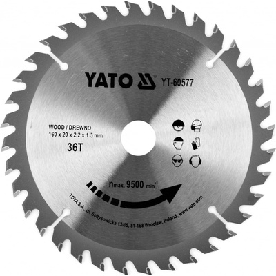 Yato Kotouč na dřevo 160 x 20 mm 36z YT-60577