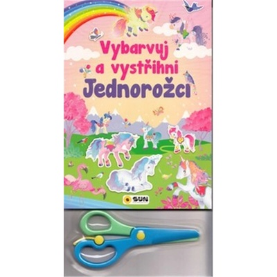 Vybarvuj a Vystřihni Jednorožci modrá
