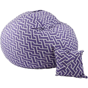 Image 1 of PUFRELAX Комплект Барбарон и декоративна възглавница, 450л. Matusalem, Zippity Purple, Перящ се калъф, Подходящ за деца, Пълнеж с микс от мемори пяна и дунапрен, Гама Premium (PUF-M-MP-PT-ZIP)