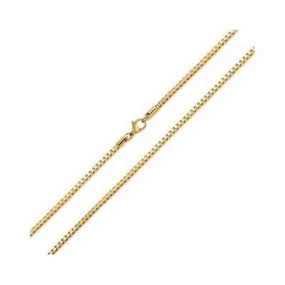 Šperky4U Zlacený ocelový řetízek čtvercový OPE1004-012-55