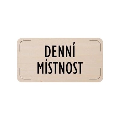 Cedulka na dveře - Denní místnost, dřevěná tabulka, 160 x 80 mm