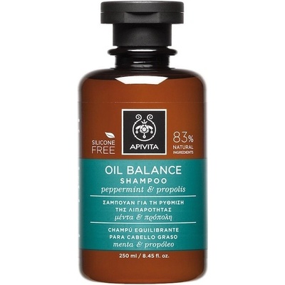 Apivita Oil Balance Shampoo hloubkově čistící šampon pro mastnou pokožku hlavy 250 ml
