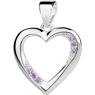 Olivie Stříbrný přívěsek Srdce violet 3933