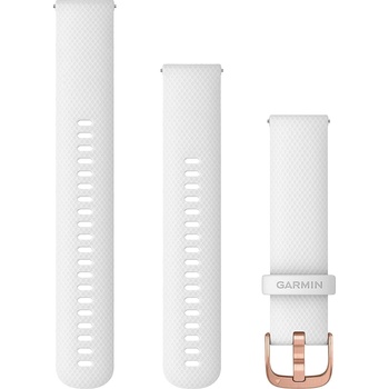 Garmin Каишка Garmin - QR Silicone, Venu/vivomove, 20 mm, White/Rose Gold (010-12924-10)