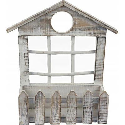 Morex Květináč dřevo béžová bílá 30 x 11,5 x 31,5 cm