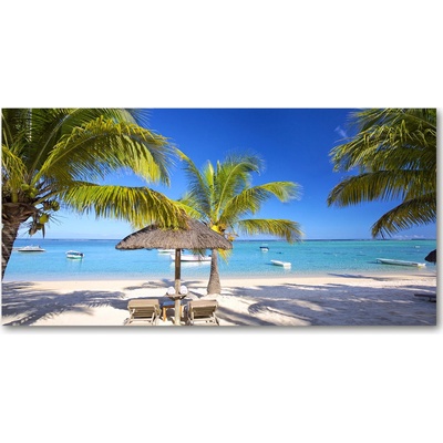 Foto obraz sklo tvrzené pláž Mauritius 100x50 cm