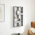 vidaXL Стенен шкаф, бетонно сив, 50x15x100 см, инженерно дърво (854556)