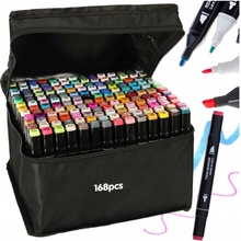 KIK KX5123_3 Oboustranné lihové fixy v pouzdře 168 + základna