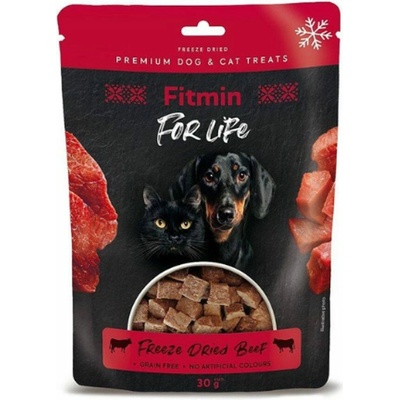 Fitmin For Life dog & cat cat mrazom sušené mäso Beef 10x30 g | Maškrty pre psy a mačky
