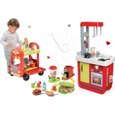 Smoby set kuchyňka Cherry Special a Écoiffier vaflovač s mixérem 310810-15