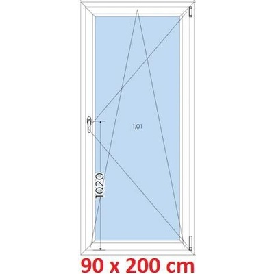 Soft Plastové okno 900 x 2000 mm, otevíravé a sklopné, Antracit struktura/Antracit struktura, levé