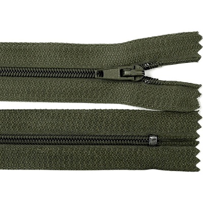 Špirálový zips šírka 3 mm dĺžka 20 cm autolock Farba: 327 zelená olivová