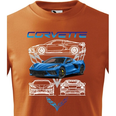Dětské tričko Chevrolet Corvette Oranžová Velikost Canvas Bezvatriko.cz 2326