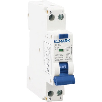 ELMARK ЕЛЕКТРОННА ДТЗ dpn rcbo jel9a 6ka 2p 16a/30ma (40502a)