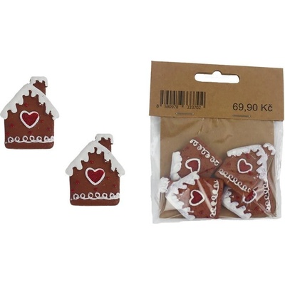 Dekorace perníková chaloupka 4 ks X5072